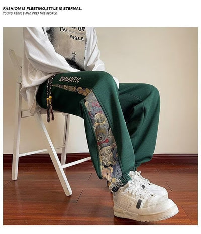 Pantalones Largos Estampados Holgados para Hombre - Image 25