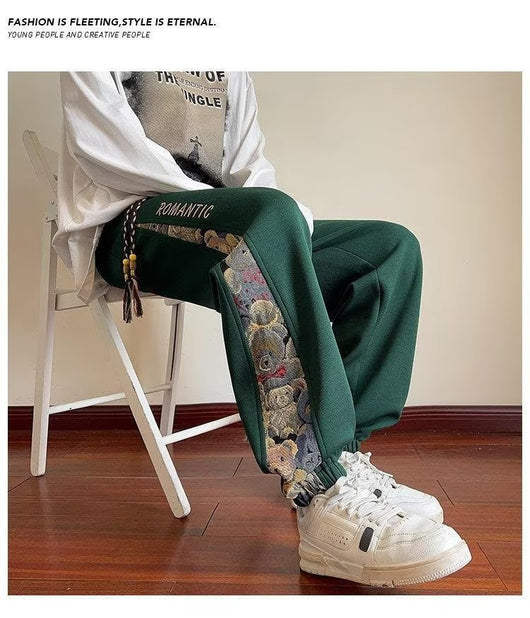 Pantalones Largos Estampados Holgados para Hombre - Image 25