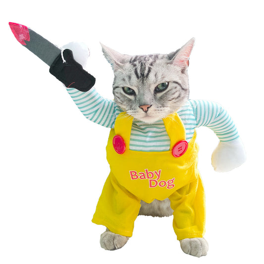 Disfraz de Gato Asesino Amarillo - Ropa Creativa para Mascotas