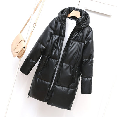 Chaqueta de Cuero Acolchada para Mujer - Calidez y Estilo - Image 10