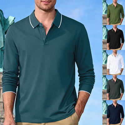 Polo Jacquard de Manga Larga Secado Rápido para Hombre - Image 12