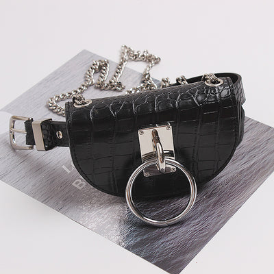Bolsa Crossbody Semicircular Compacta con Cinturón - Image 9