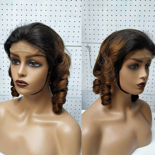 Peluca Rizos Funmi Cabello Doble Trazado con Encaje Frontal