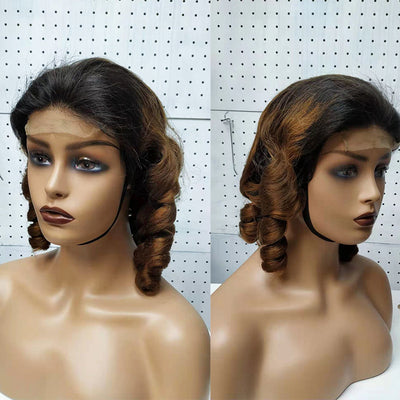 Peluca Rizos Funmi Cabello Doble Trazado con Encaje Frontal