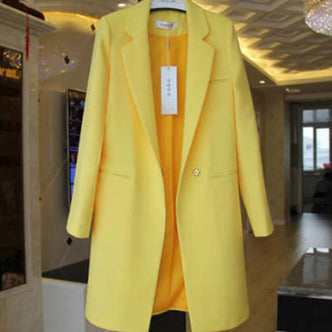 Blazer Largo Primavera Mujer Talla Grande Manga Larga Efecto Adelgazante - Image 12