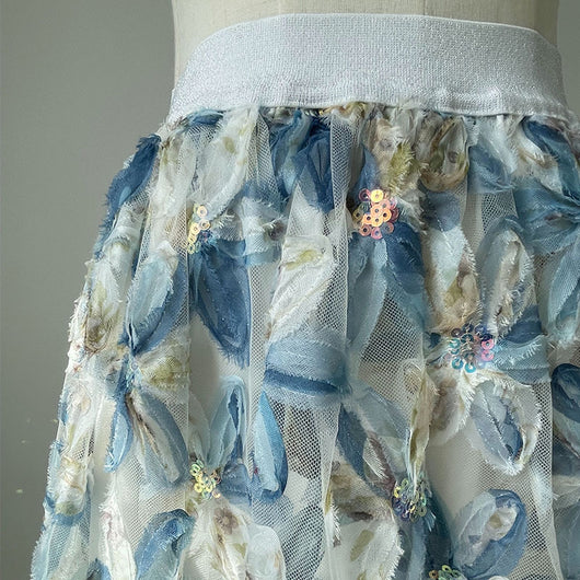 Falda de Tul con Lentejuelas Floral 3D - Diseño de Hada Brillante - Image 3