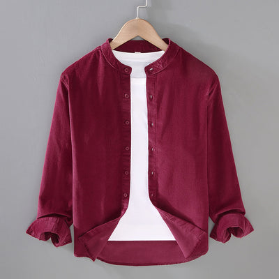 Chaqueta Camisa Retro de Pana para Hombre con Cuello Alzado - Image 5