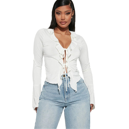 Blusa Corta de Crochet con Tirantes Ajustables para Mujer - Image 5