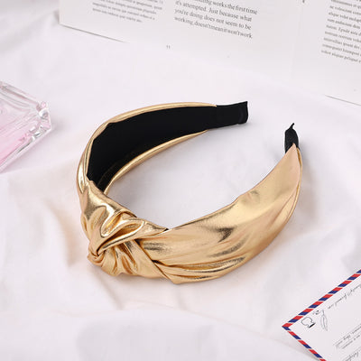 Diadema Anudada con Tela Brillante para Cabello Ondulado - Image 7