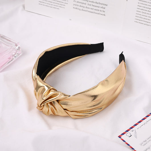Diadema Anudada con Tela Brillante para Cabello Ondulado - Image 7