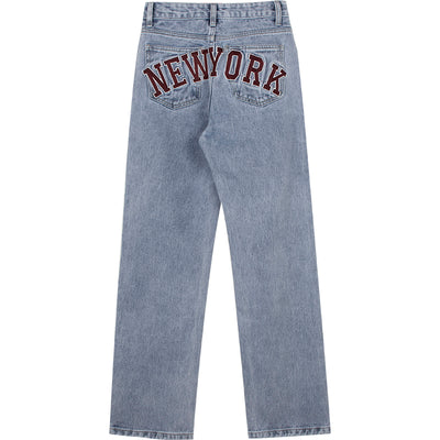Jeans Rectos Cintura Alta Azul Claro Efecto Reductor Estilo Retro - Image 12