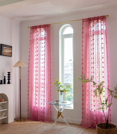 Cortinas Bohemias Texturizadas con Bordado Floral - Image 27