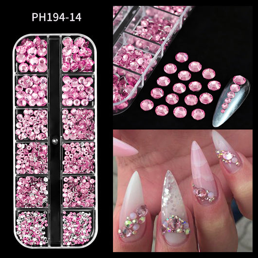 Uñas Decorativas Cuadradas con Cristales Brillantes - Image 19