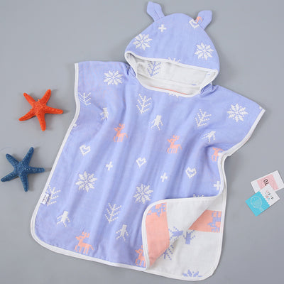 Capa de Baño Infantil con Capucha de Algodón Gasa Pura - Image 18