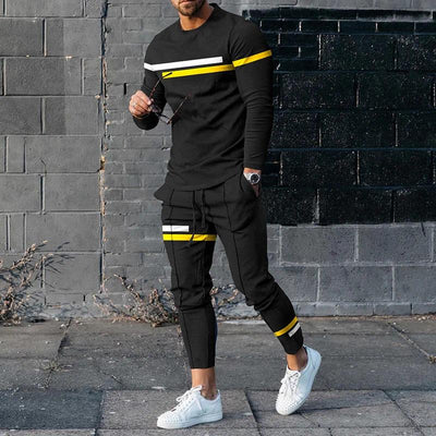 Conjunto Elegante de Pantalón y Camiseta Manga Larga para Hombre - Image 39