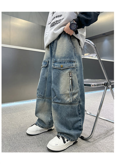 Pantalones Cargo Sueltos para Niños - Jeans Versátiles y Cómodos - Image 14