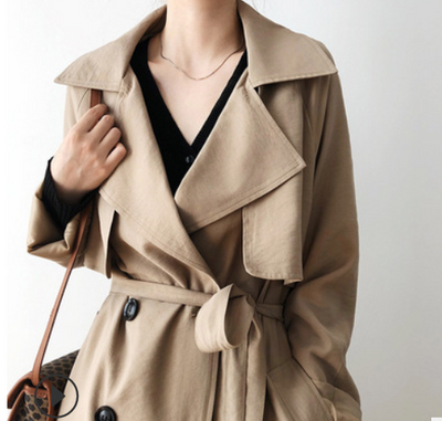 Abrigo Impermeable Largo Estilo Coreano para Mujer - Corte Suelto y Elegante - Image 21