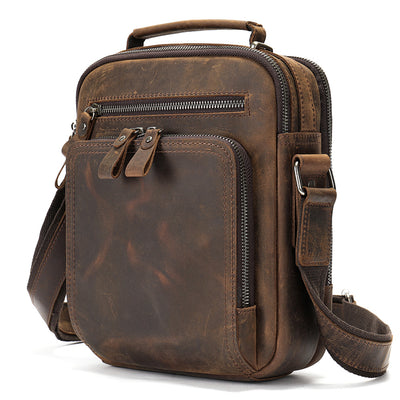 Bolsa Mensajero de Cuero Genuino Vintage Estilo Caballo Loco - Image 6