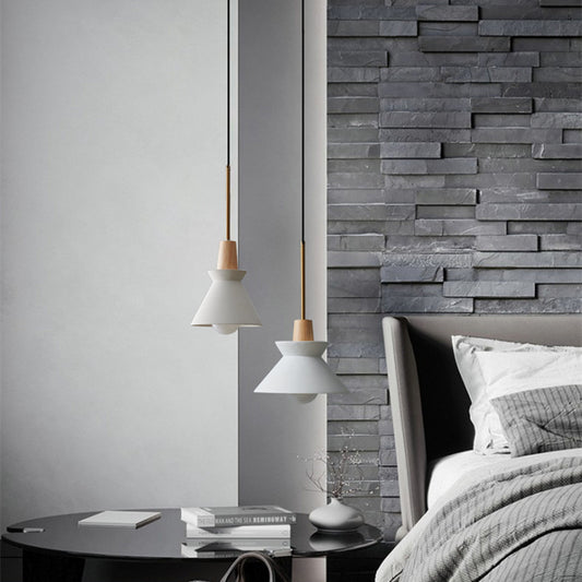 Lámpara Colgante Nórdica Estilo Cemento y Madera - Image 2