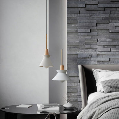 Lámpara Colgante Nórdica Estilo Cemento y Madera - Image 2