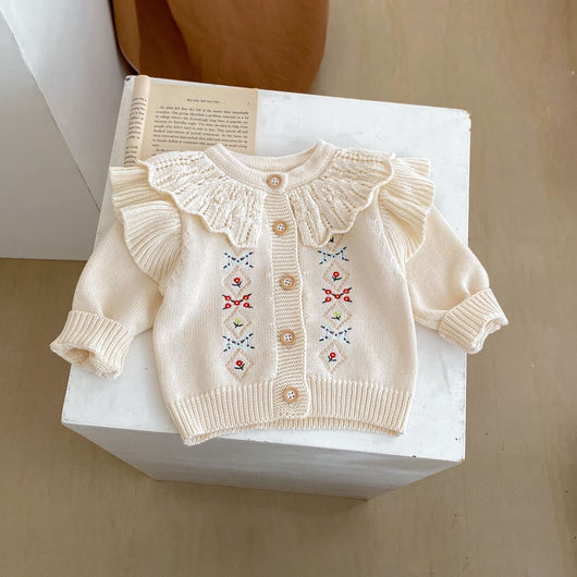 Cardigan Tejido con Bordados para Niña - Manga Larga - Image 15