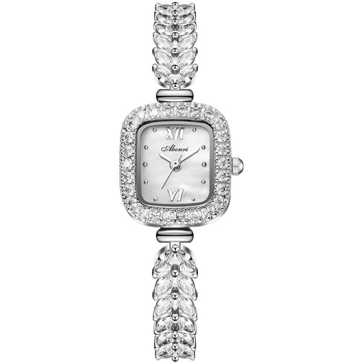 Reloj de Cuarzo Dorado con Cristales y Esfera Cuadrada Pequeña - Image 5