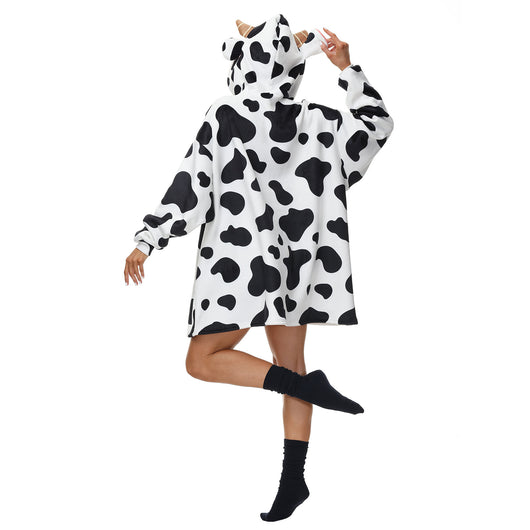 Abrigo Mujer Estampado Vaca con Relleno de Plumón Plateado - Image 11