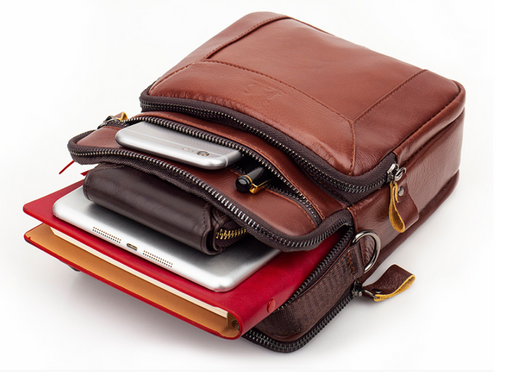 Bolso de Cuero Genuino para Hombre con Correa Diagonal - Image 8