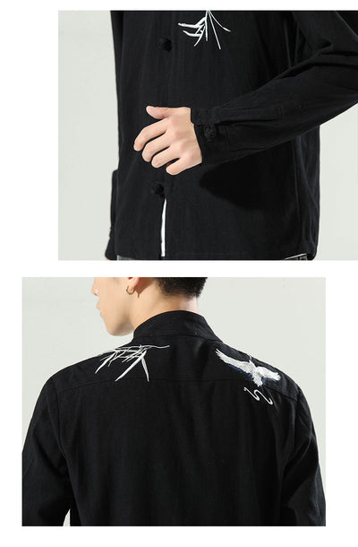 Cardigan Suelto Tipo Tang Chino con Botones Bordados para Hombre - Image 13