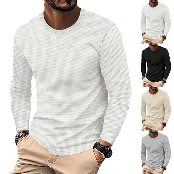 Polera Cuello Redondo Textura Waffle para Hombre