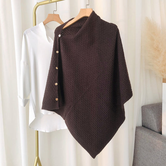 Capa Poncho de Lana Escocesa con Broche - Abrigo Versátil para Mujer - Image 17