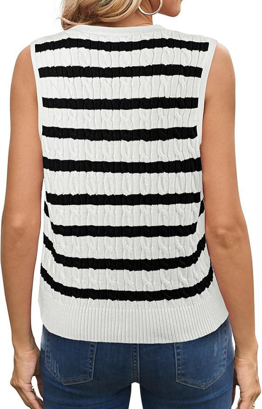 Chaleco Tejido Retorcido para Mujer - Estilo Europeo y Americano - Image 26