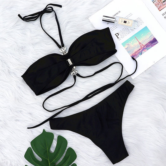 Traje de Baño Mujer Escotado con Tirantes Halter - Image 2