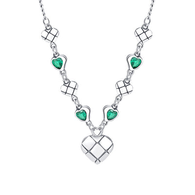 Collar Cadena Clavícula Circonio Verde Estilo Trendy Mujer - Image 5