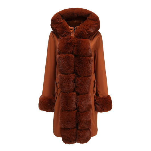 Abrigo Acolchado para Mujer con Cuello de Piel Desmontable - Parka Midi Elegante - Image 6
