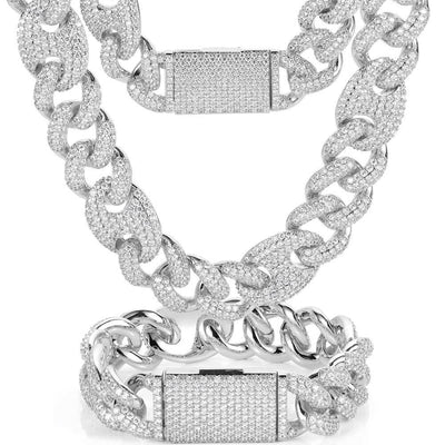 Cadena Cubana Pig Nose Hip Hop 20mm - Collar y Pulsera 3 en 1 - Image 19