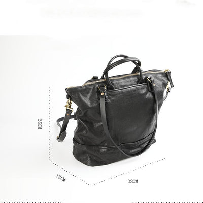 Bolso Tote de Cuero Curtido al Vegetal - Gran Capacidad para Viajes y Uso Diario - Image 5