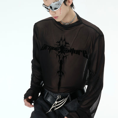 Playera Interior Mesh Transparente Punk Manga Larga - Image 10