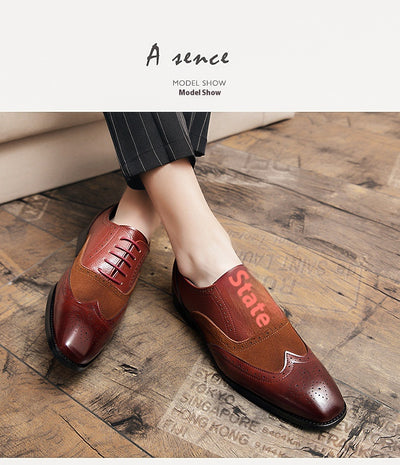 Zapatos Oxford Británicos de Cuero para Hombre - Punta Afilada - Image 17
