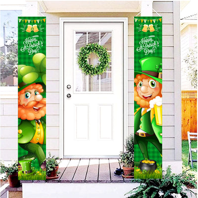 Cartel de Bienvenida para Puerta con Bandera del Día de Irlanda