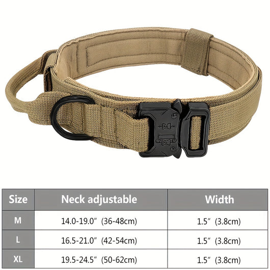 Collar Táctico Militar Reforzado para Perros Medianos y Grandes con Manija de Control - Image 3