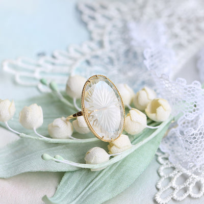 Anillo Floral Flotante de Cristal Hielo - Colección Verano Vintage - Image 11