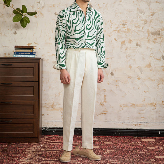 Camisa de Lino Drapeado con Moño Transpirable - Image 6