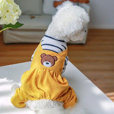 Pijama Térmico para Perros Pequeños - Mono Osito con Forro Polar