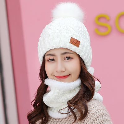 Conjunto de Gorro y Bufanda Bib Tejido para Damas Invierno - Image 5