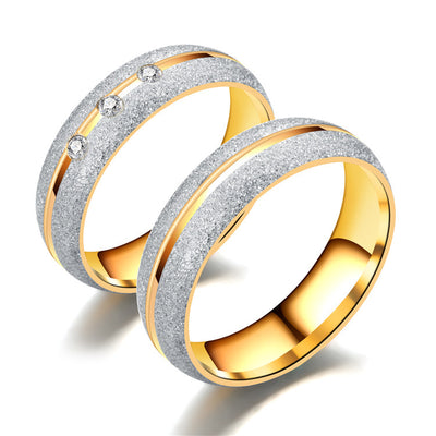 Anillo de Pareja en Acero Titanio Mate Europeo y Americano - Image 8