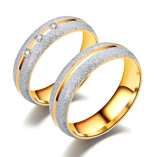 Anillo de Pareja en Acero Titanio Mate Europeo y Americano - Image 8