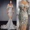 Vestido Brillante sin Mangas con Flecos Largos para Fiesta Nocturna