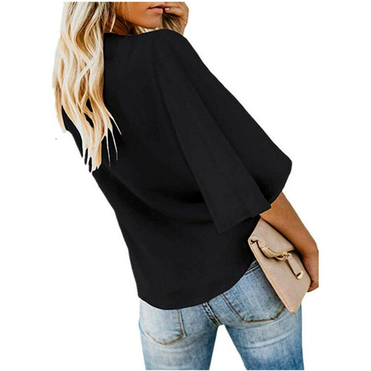 Blusa de Gasa con Mangas Volantes - Image 7