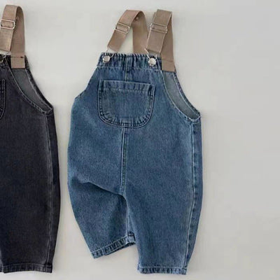 Pantalones Denim Retro con Tirantes - Image 4
